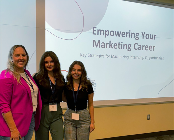 Stephanie With RELI marketing Interns empowering marketing careers